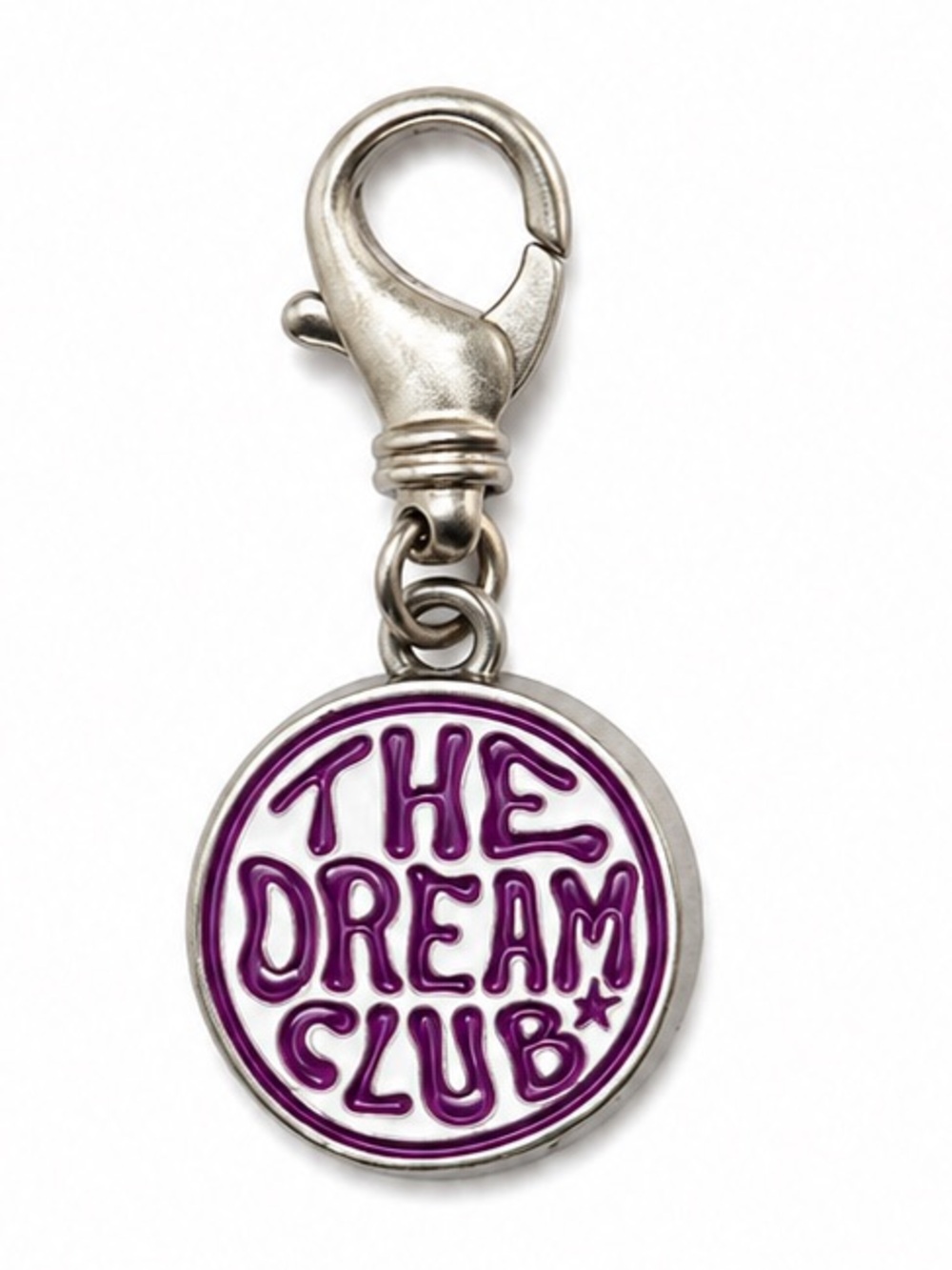 NEW - Auth Golden Goose “The Dream Club” Silver & Purple Enamel Charm